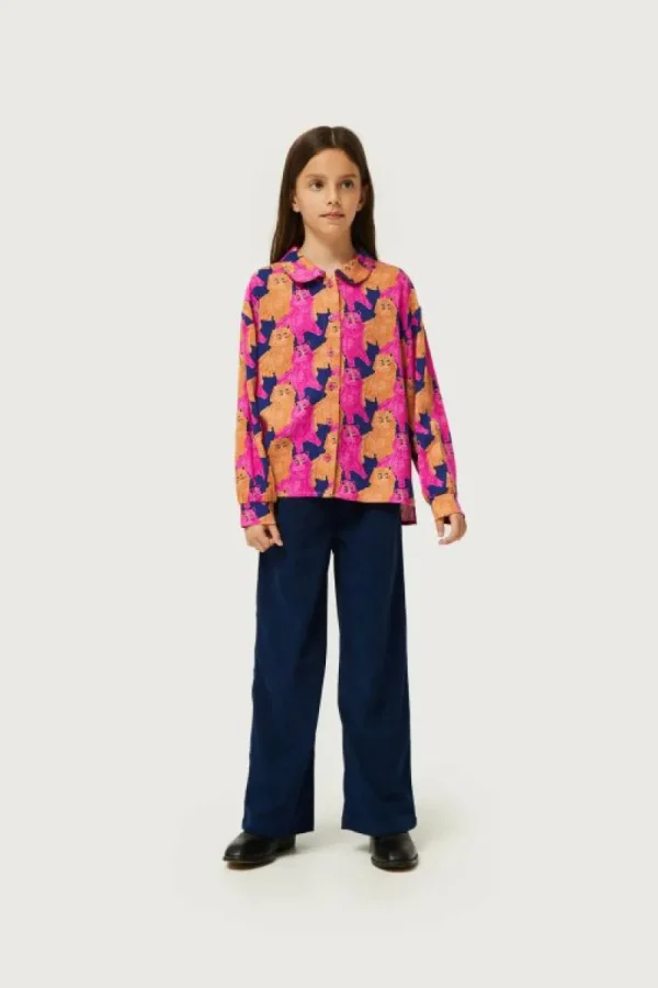 Camisa de niña con estampado de gatos-MINI Best