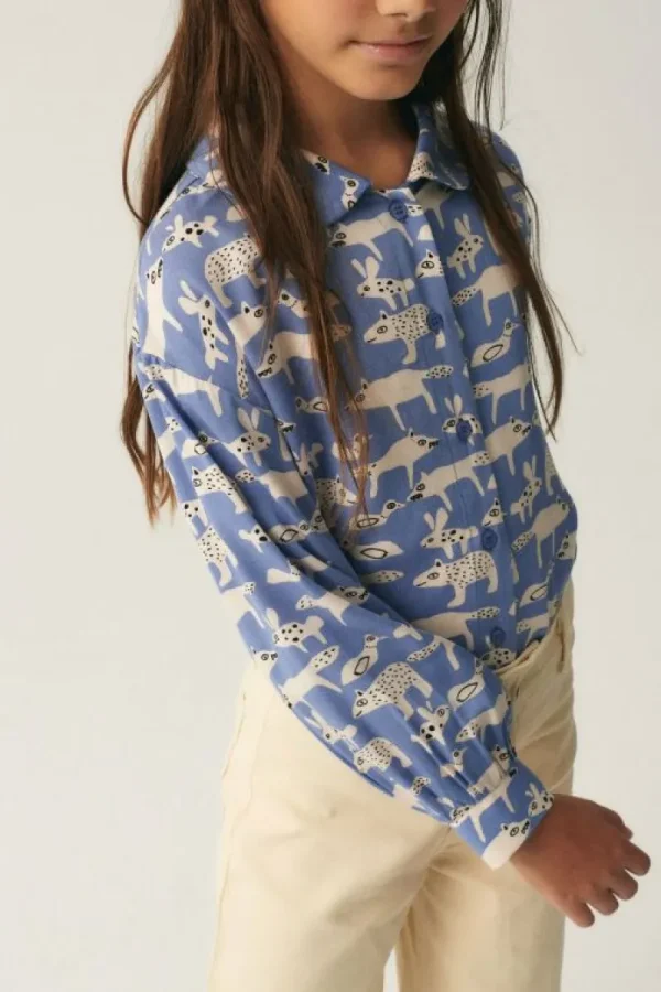 Camisa de niña con estampado de animales-MINI Sale