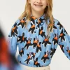 Camisa de niña estampado floral Calatea azul-MINI Fashion