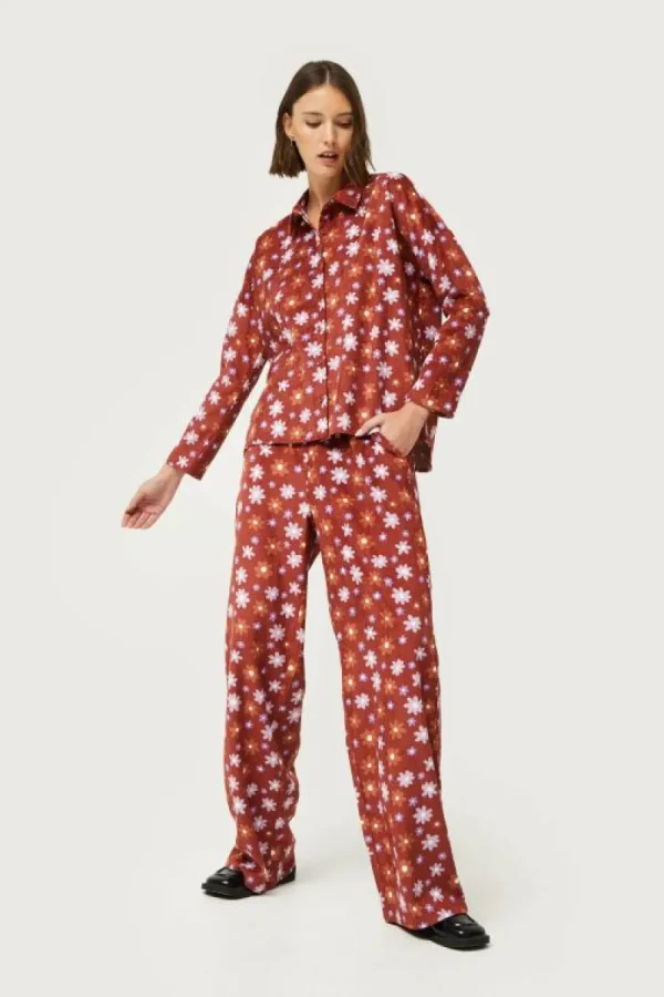 Camisa de pana estampado floral Montana-COMPAÑIAFANTASTICA Discount