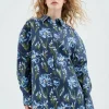 Camisa oversize de popelín con estampado floral azul-COMPAÑIAFANTASTICA Hot