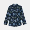 Camisa oversize de popelín con estampado floral azul-COMPAÑIAFANTASTICA Hot