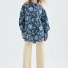 Camisa oversize de popelín con estampado floral azul-COMPAÑIAFANTASTICA Hot