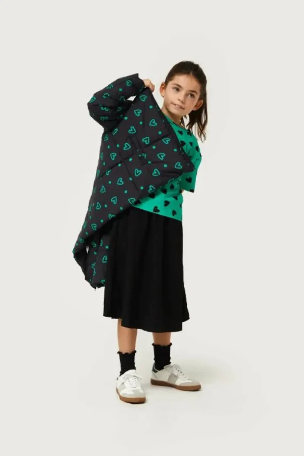 Camiseta de niña con estampado de corazones verde-MINI Best Sale