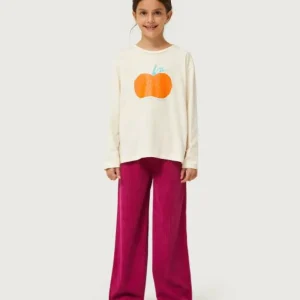 Camiseta de niña con print de calabaza blanca-MINI Outlet