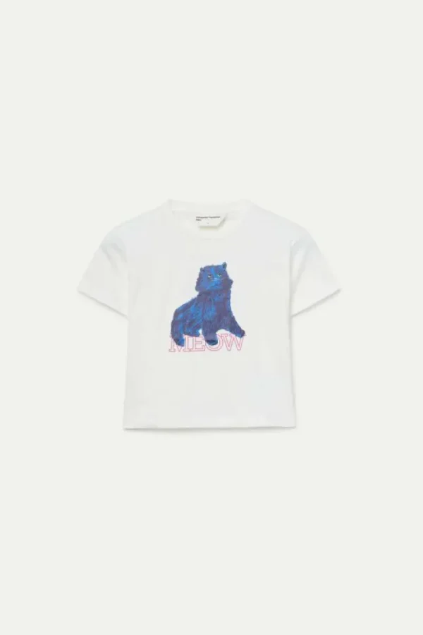 Camiseta de niña con print de gato-MINI Discount