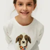 Camiseta de niña con print de perro estampado floral-MINI Best Sale