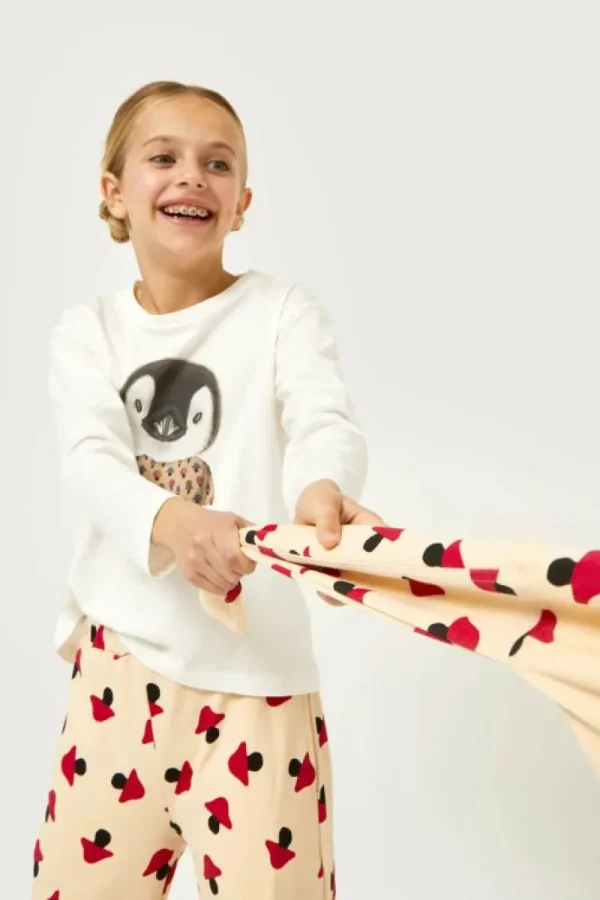 Camiseta de niña con print de pingüino blanca-MINI New