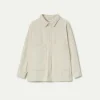 Chaqueta camisera de pana blanca-COMPAÑIAFANTASTICA Sale