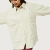 Chaqueta camisera de pana blanca-COMPAÑIAFANTASTICA Sale