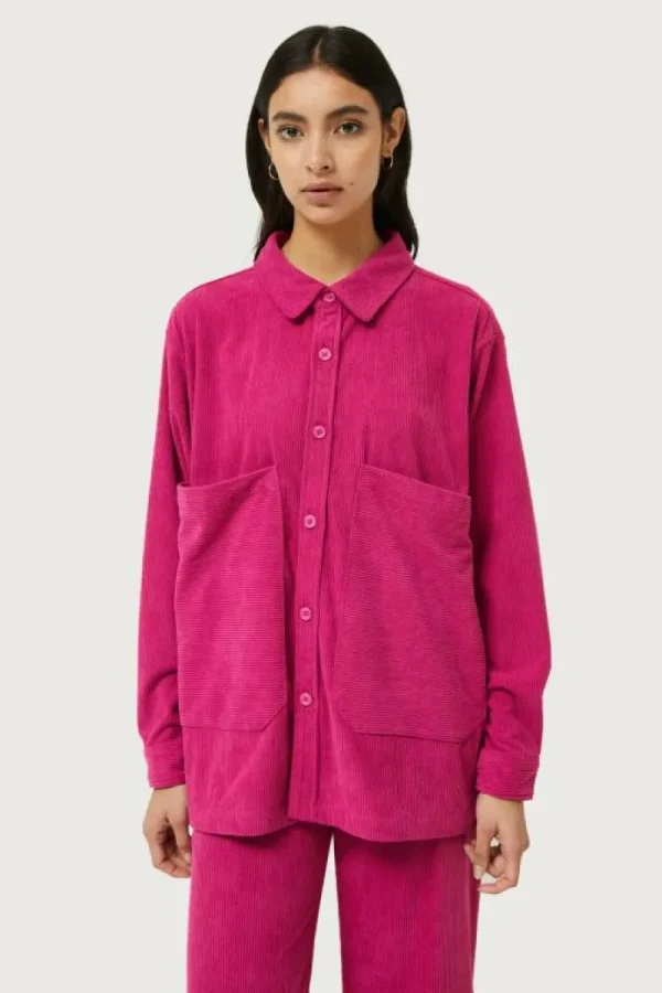 Chaqueta camisera de pana fucsia-COMPAÑIAFANTASTICA Discount
