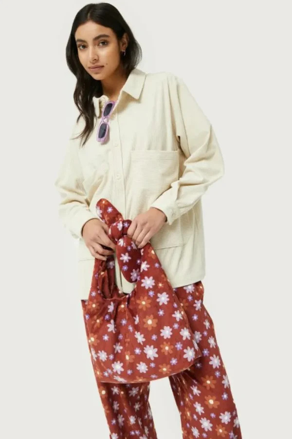 Chaqueta camisera de pana blanca-COMPAÑIAFANTASTICA Sale