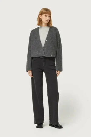 Chaqueta cruzada gris-COMPAÑIAFANTASTICA Best