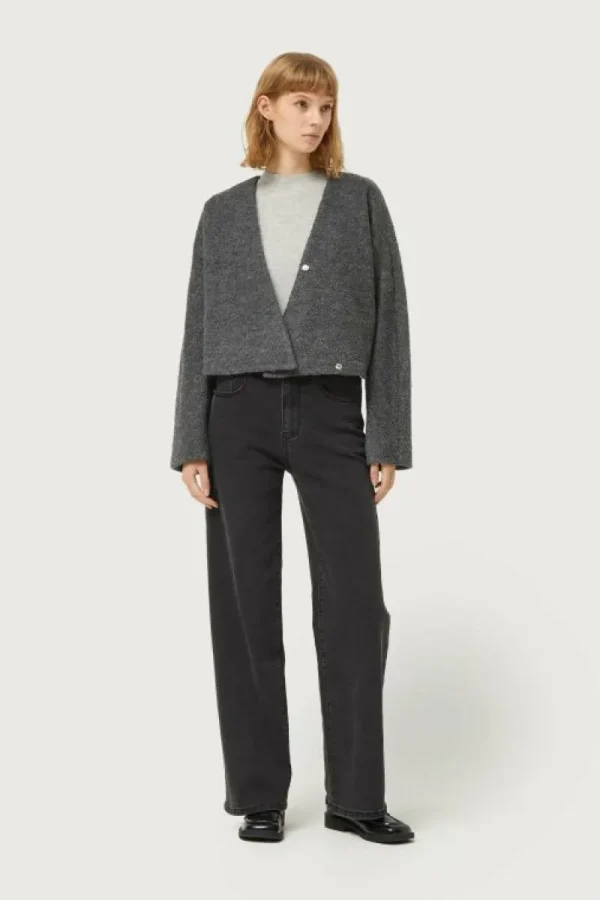 Chaqueta cruzada gris-COMPAÑIAFANTASTICA Best