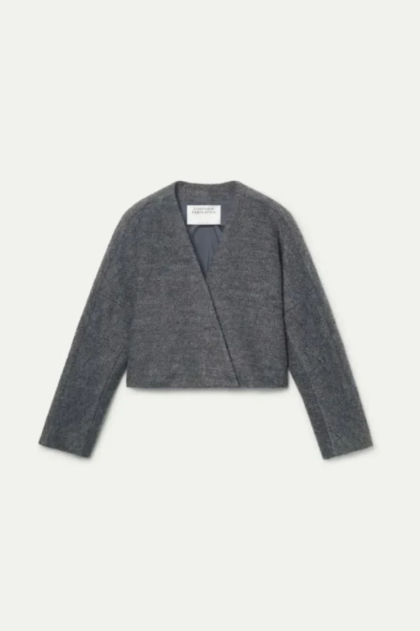 Chaqueta cruzada gris-COMPAÑIAFANTASTICA Best