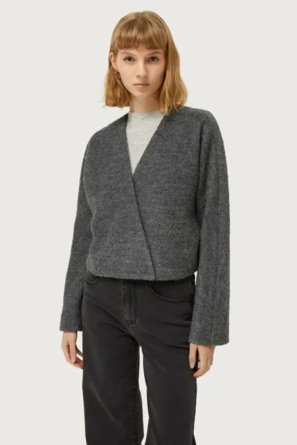 Chaqueta cruzada gris-COMPAÑIAFANTASTICA Best