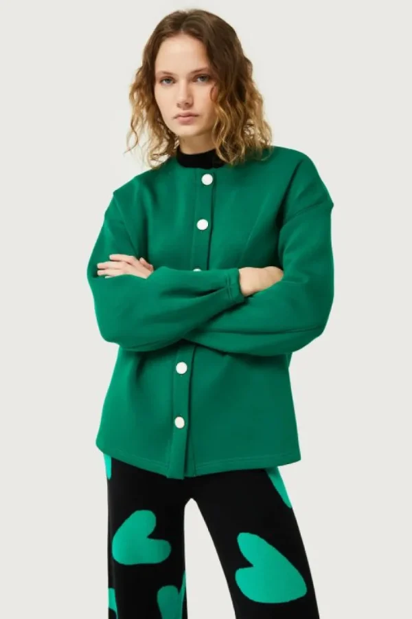 Chaqueta de neopreno verde-COMPAÑIAFANTASTICA Cheap