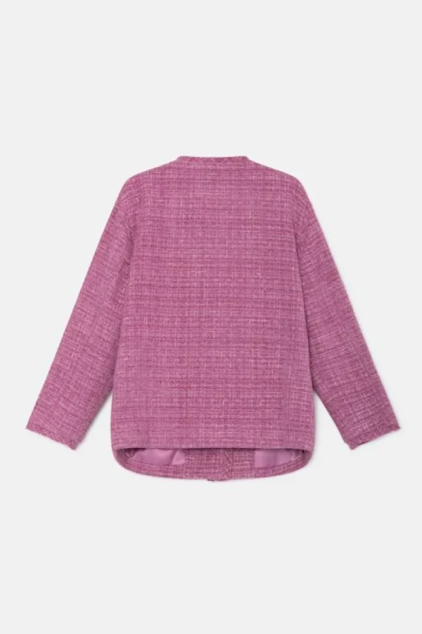 Chaqueta de niña de tweed rosa-MINI Flash Sale