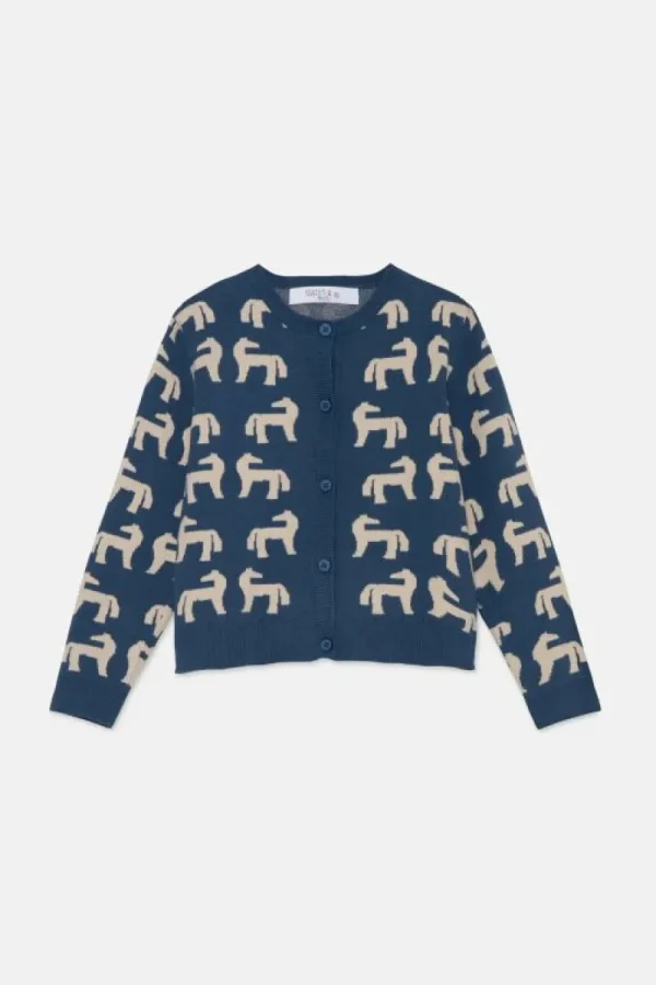 Cárdigan de niña con estampado de caballos-MINI Clearance