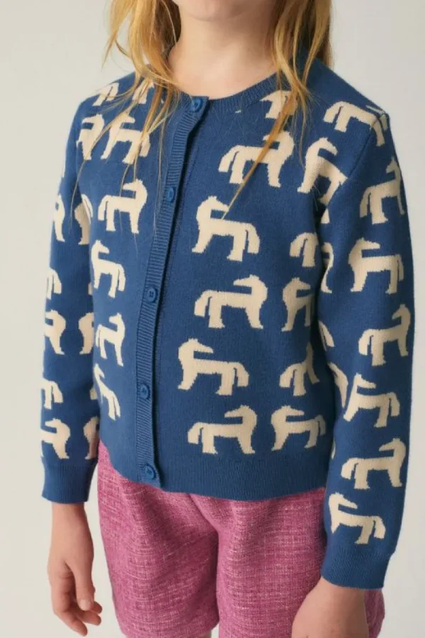 Cárdigan de niña con estampado de caballos-MINI Clearance