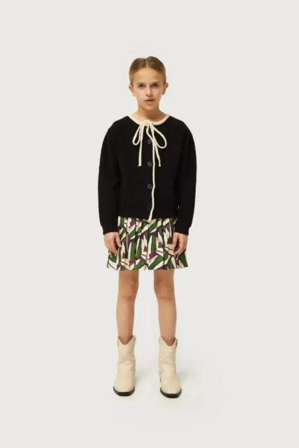 Cárdigan de niña con lazada negro-MINI Flash Sale