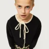 Cárdigan de niña con lazada negro-MINI Flash Sale