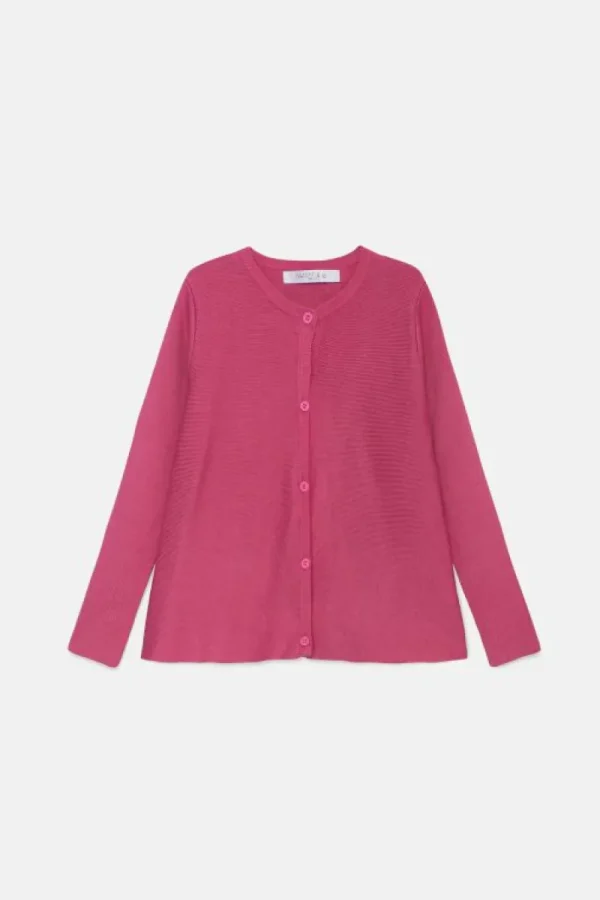 Cárdigan de niña de punto evasé rosa-MINI Discount