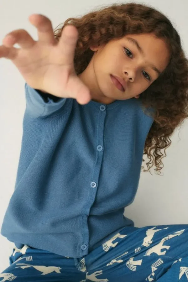 Cárdigan de niña de punto evasé gris-MINI Hot