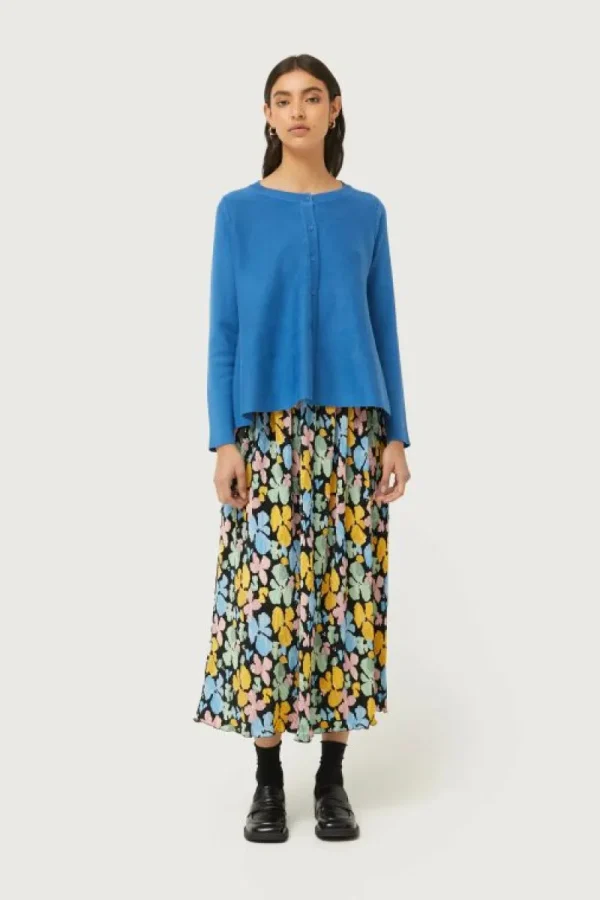 Cárdigan de punto evasé azul-COMPAÑIAFANTASTICA Cheap