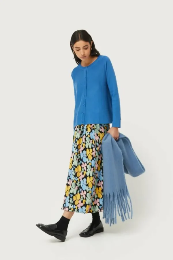 Cárdigan de punto evasé azul-COMPAÑIAFANTASTICA Cheap