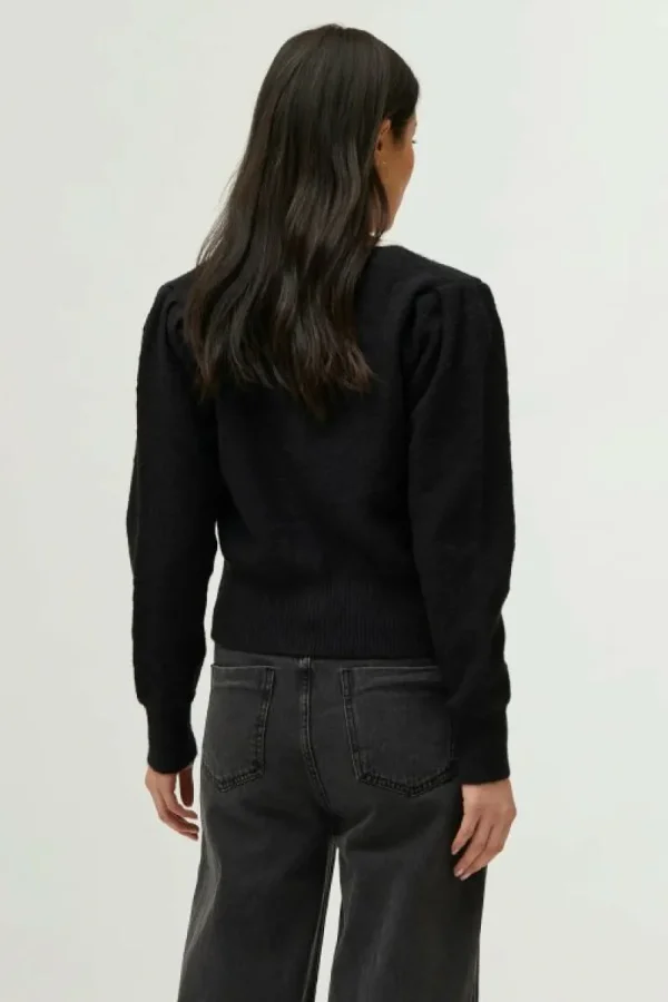 Cárdigan de punto lazada negro-COMPAÑIAFANTASTICA Store