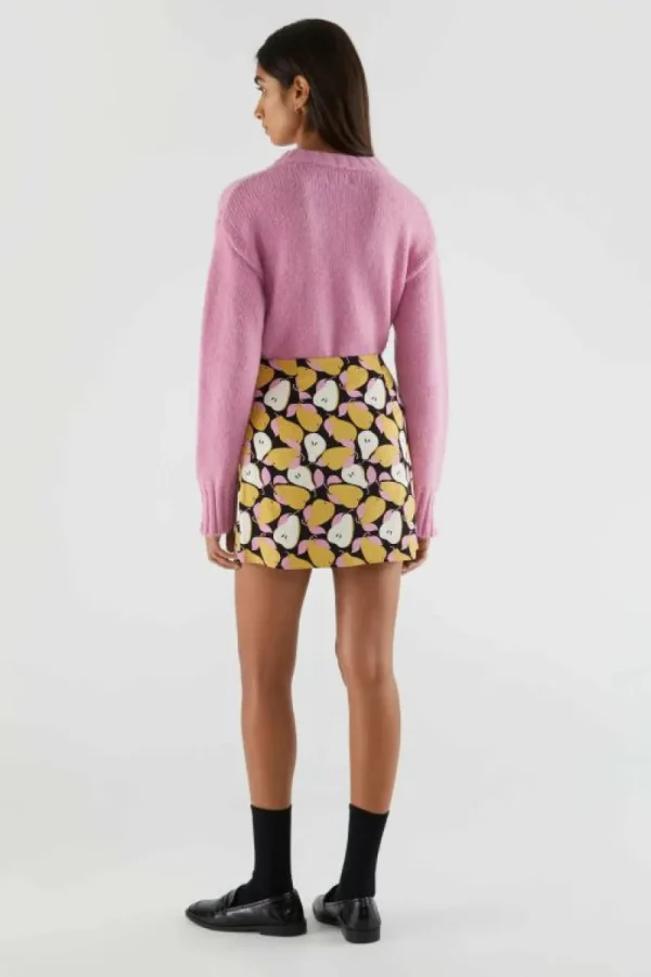 Falda corta cruzada con estampado de peras-COMPAÑIAFANTASTICA Store