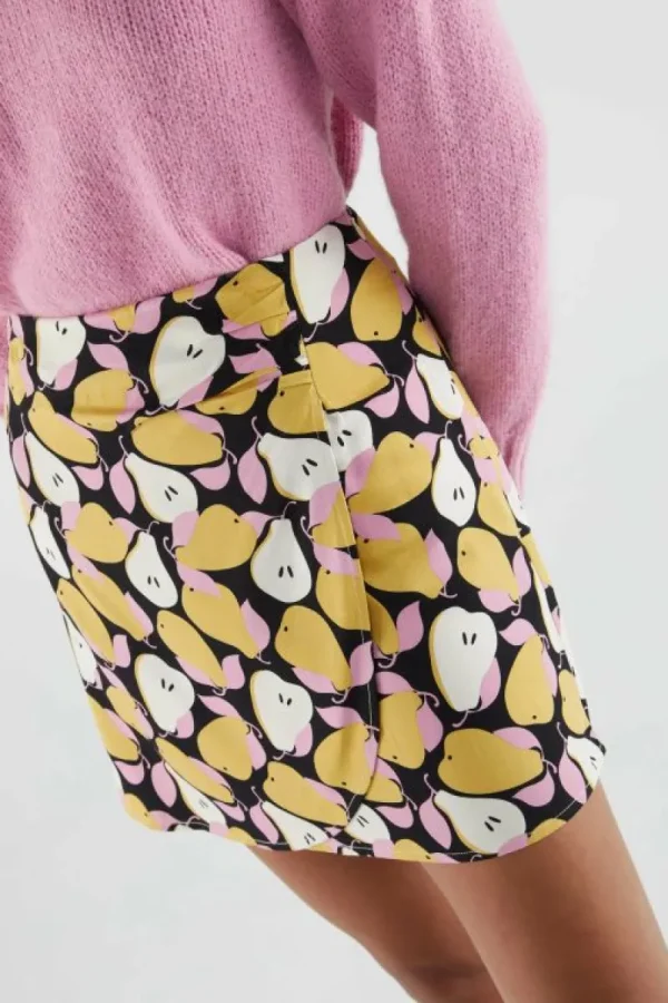 Falda corta cruzada con estampado de peras-COMPAÑIAFANTASTICA Store