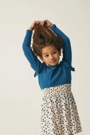 Falda corta de niña con estampado de corazones-MINI Shop