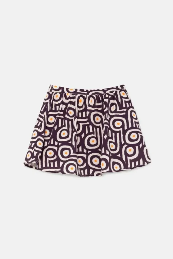 Falda corta de niña con estampado retro-MINI New