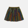 Falda corta de niña con estampado de rayas multicolor-MINI Fashion