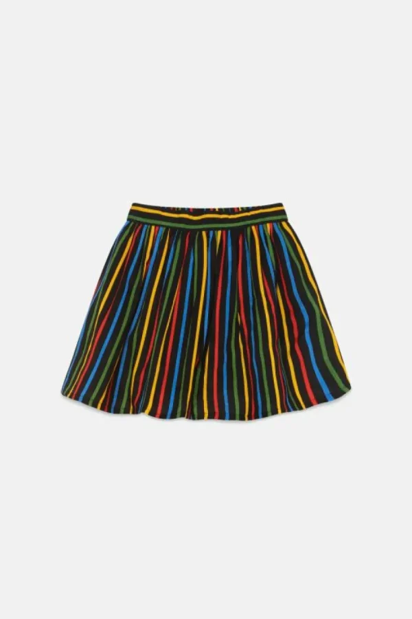 Falda corta de niña con estampado de rayas multicolor-MINI Fashion