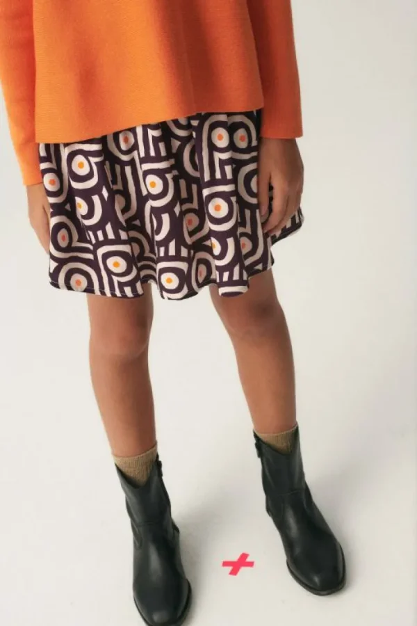 Falda corta de niña con estampado retro-MINI New