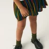 Falda corta de niña con estampado de rayas multicolor-MINI Fashion