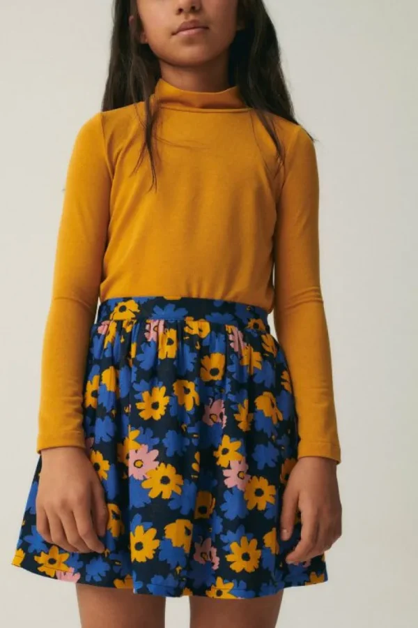 Falda corta de niña con estampado floral-MINI Store