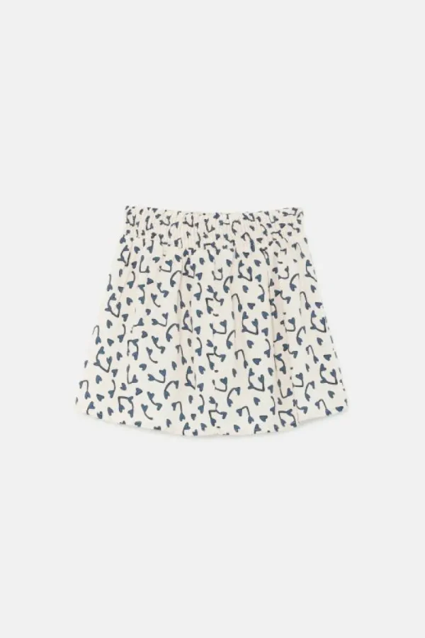 Falda corta de niña con estampado de corazones-MINI Shop