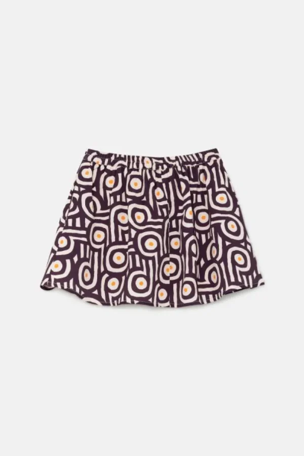 Falda corta de niña con estampado retro-MINI New