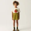 Falda corta de niña de pana verde-MINI Cheap