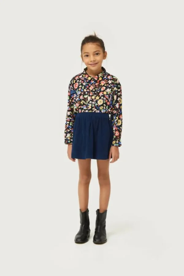 Falda corta de niña de pana azul marino-MINI Flash Sale