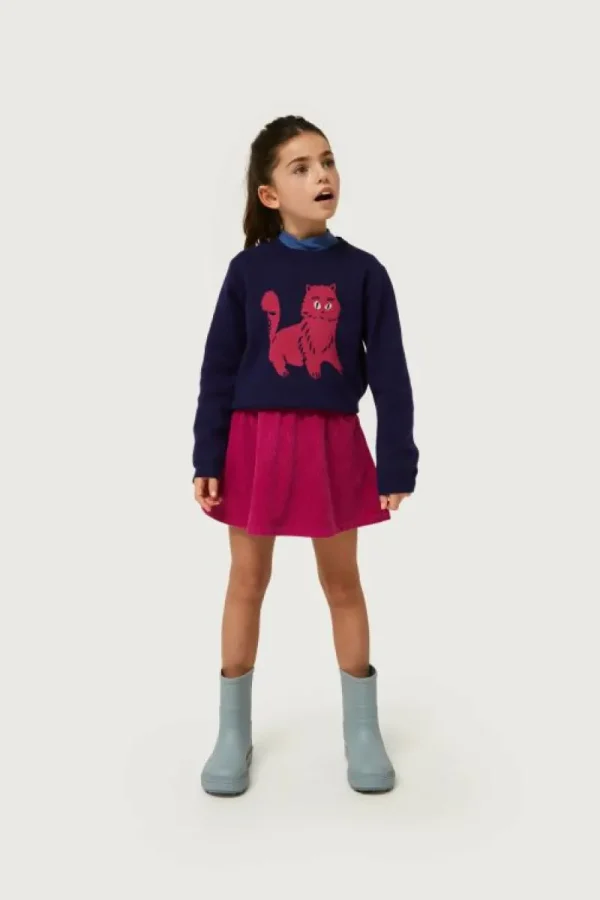 Falda corta de niña de pana fucsia-MINI Best Sale