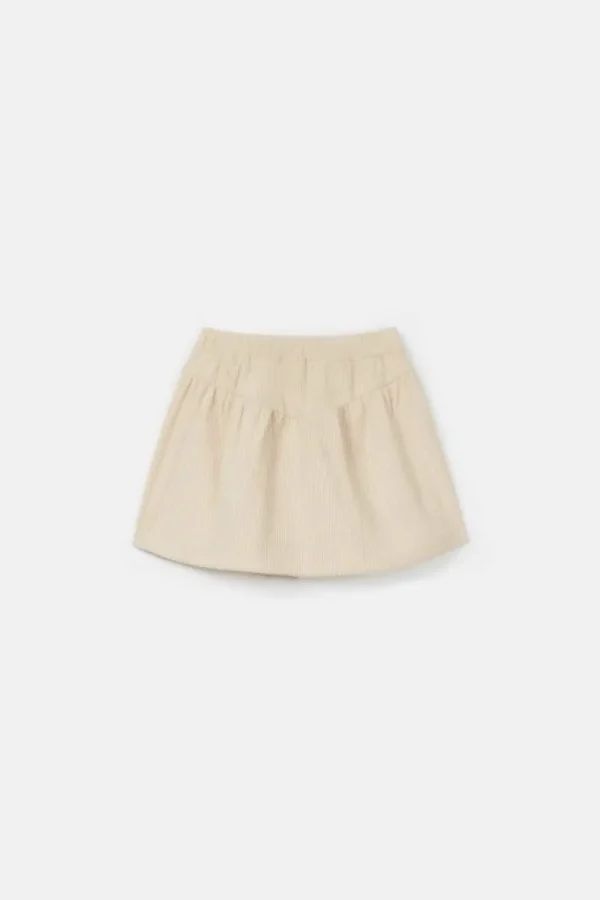 Falda corta de niña de pana beige-MINI Cheap