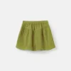 Falda corta de niña de pana verde-MINI Cheap
