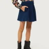 Falda corta de niña de pana azul marino-MINI Flash Sale