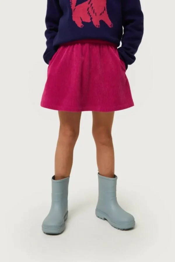 Falda corta de niña de pana fucsia-MINI Best Sale