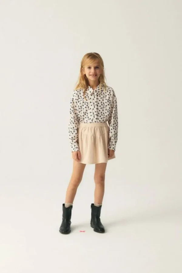 Falda corta de niña de pana beige-MINI Cheap